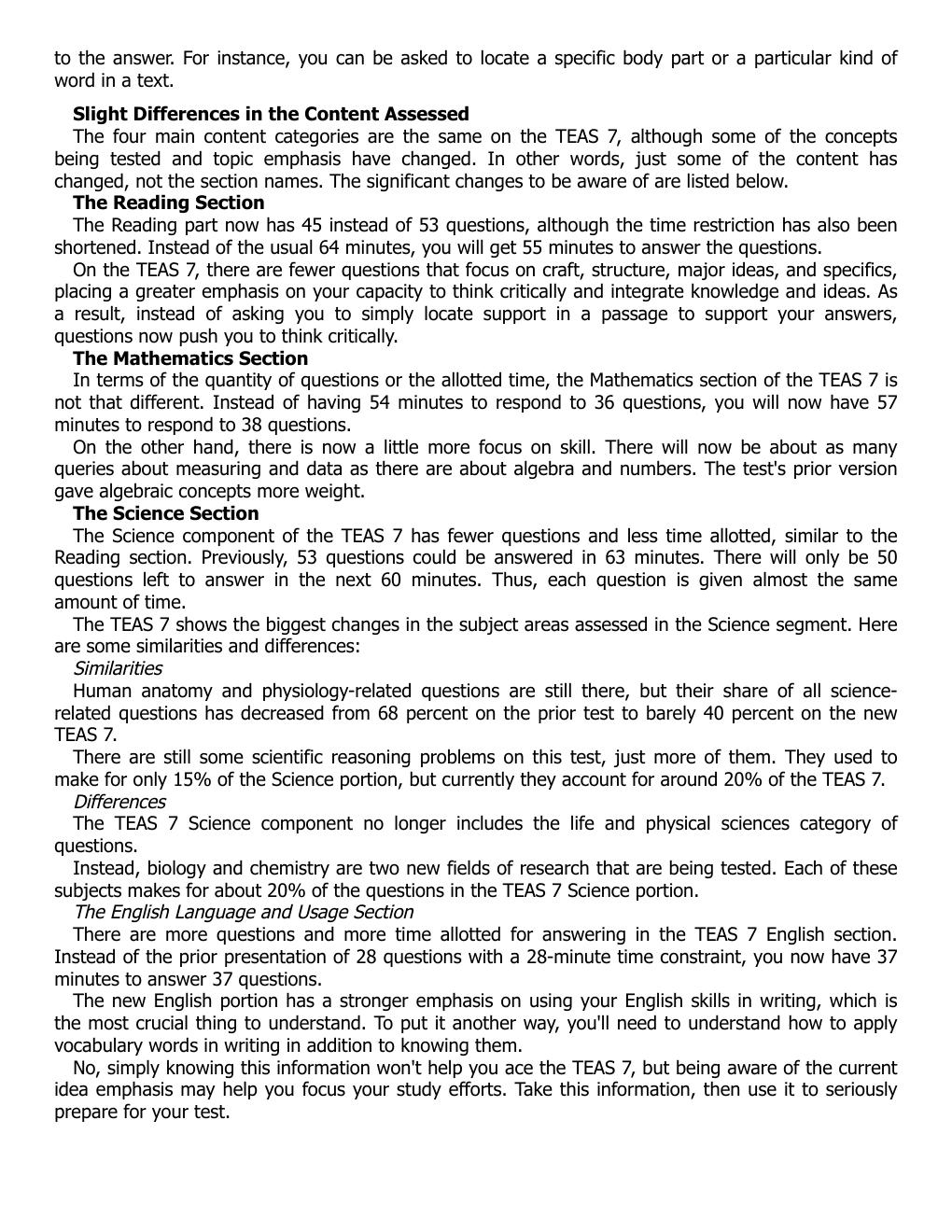 Preview page 7 of ATI Teas 7 Study Guide A Comprehensive Study Guide for the 7th Edition with 4 Full-Length Practice Exams + 2000 Question