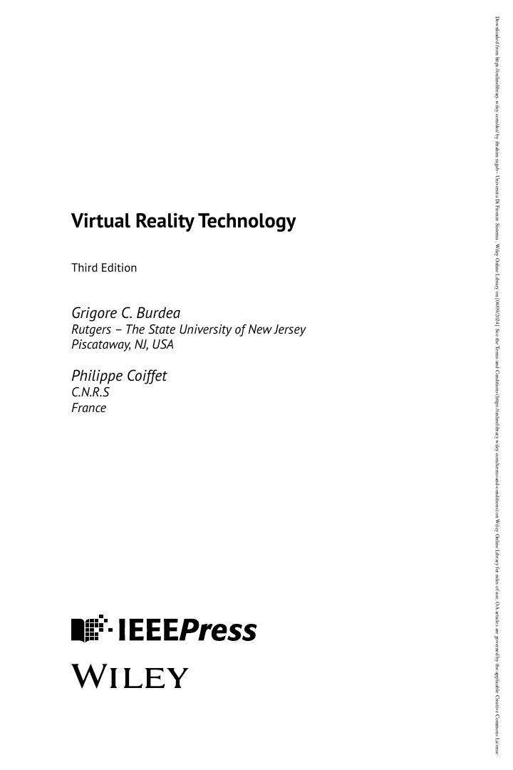Preview page 4 of eBook Virtual Reality Technology 3rd Edition By Grigore C. Burdea , Philippe Coiffet