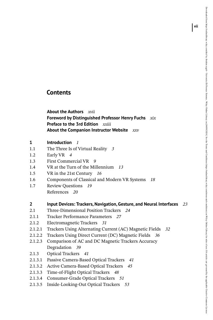 Preview page 7 of eBook Virtual Reality Technology 3rd Edition By Grigore C. Burdea , Philippe Coiffet