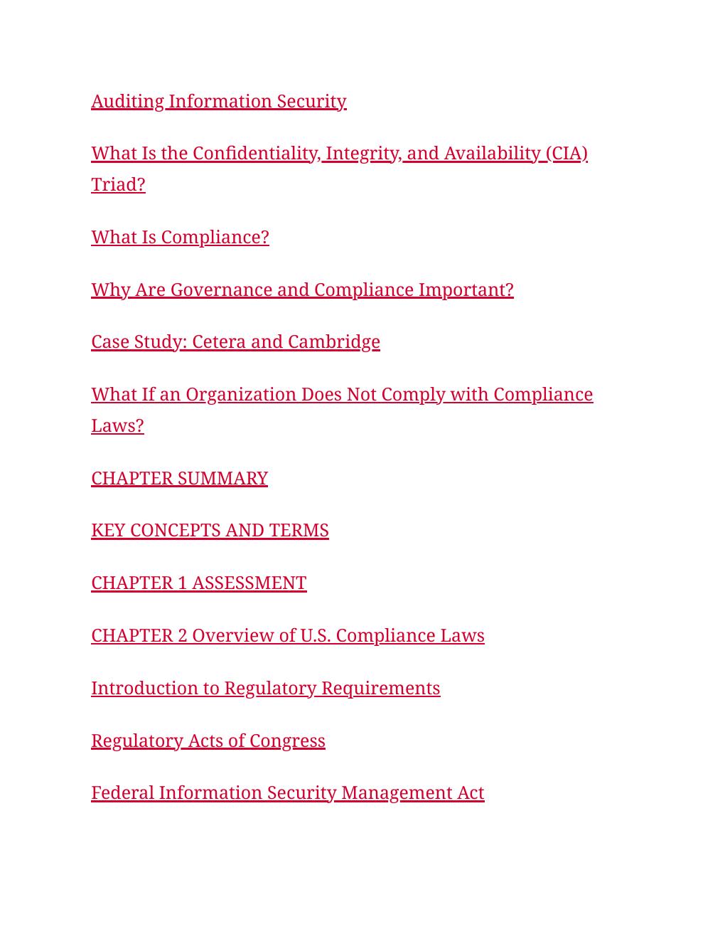 Preview page 10 of Auditing IT Infrastructures For Compliance 3rd Edition By Robert Johnson, Marty Weiss, Michael Solomon ISBN: 97812842609