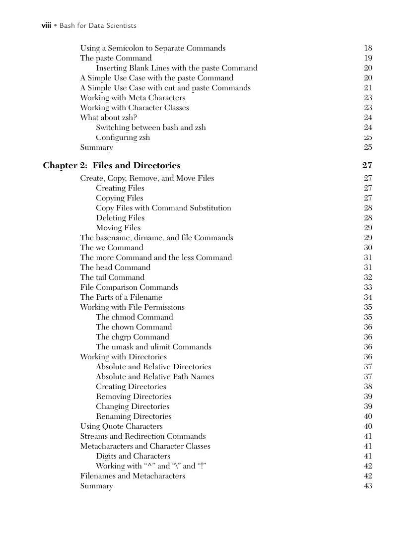 Preview page 9 of Bash for Data Scientists 1st Edition By Oswald Campesato ISBN: 9781683929734