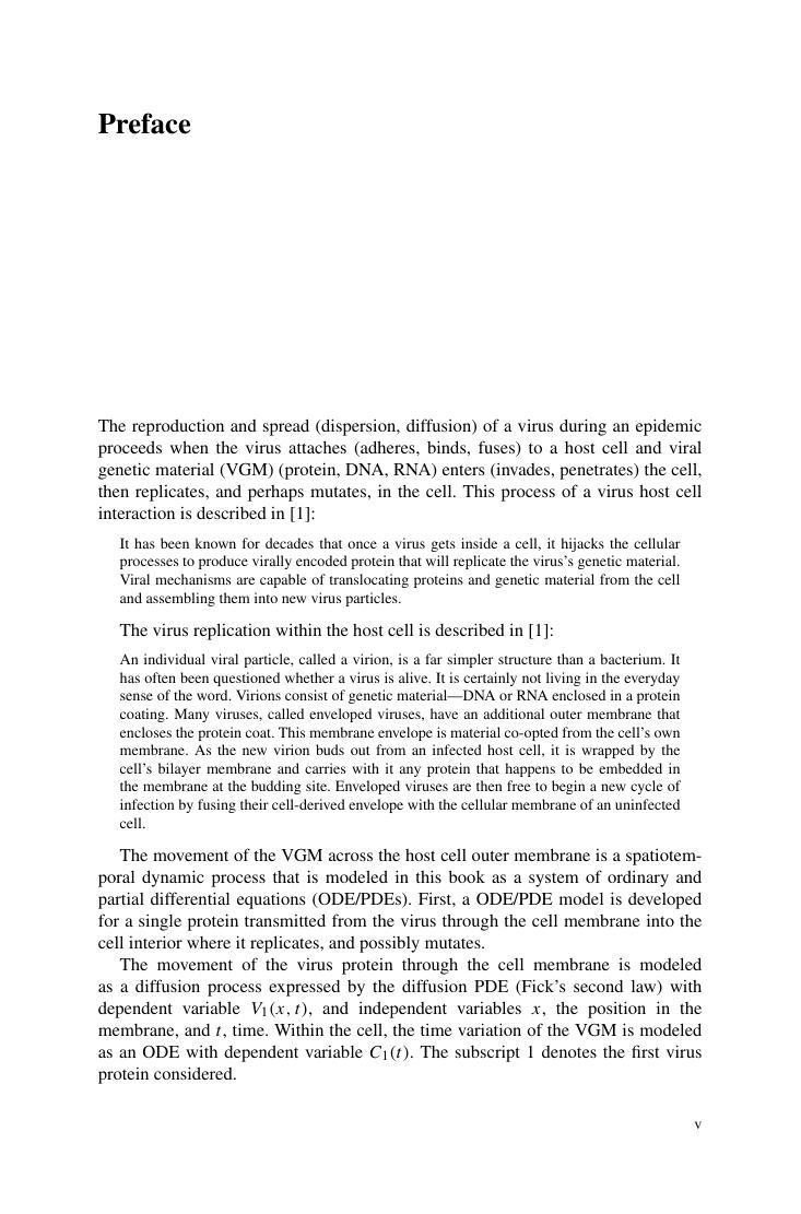 Preview page 5 of eBook Virus Host Cell Genetic Material Transport Computational ODEPDE Modeling with R 1st ed. Edition by William E. Schi