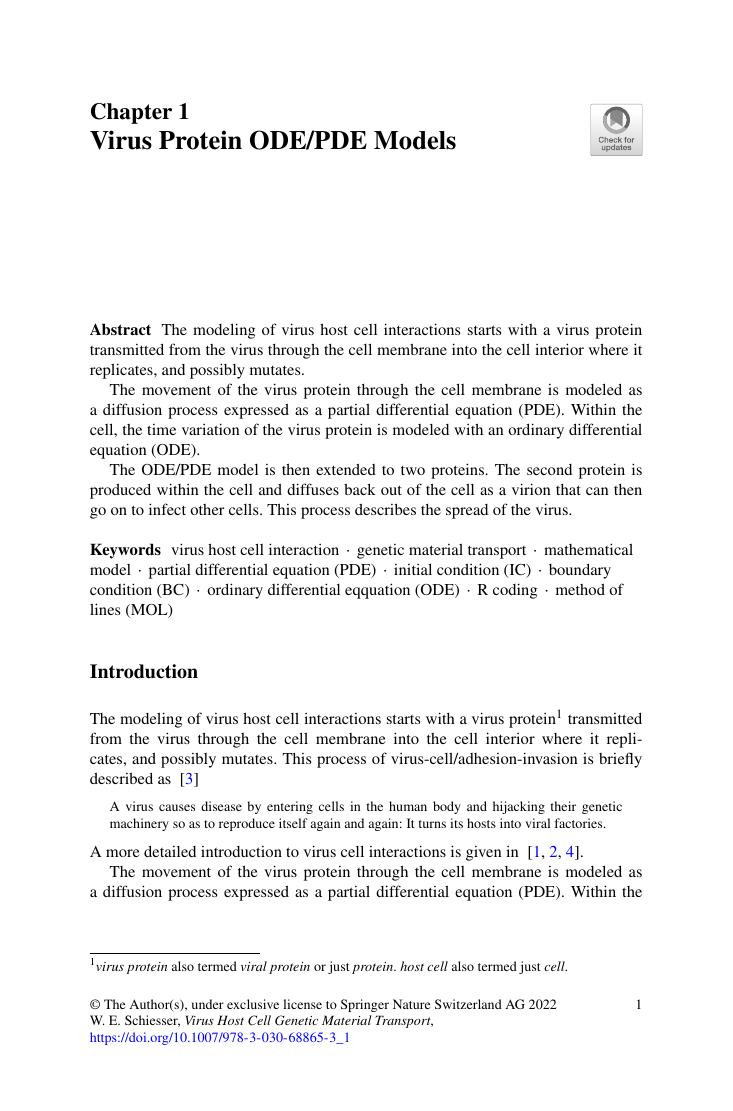 Preview page 9 of eBook Virus Host Cell Genetic Material Transport Computational ODEPDE Modeling with R 1st ed. Edition by William E. Schi