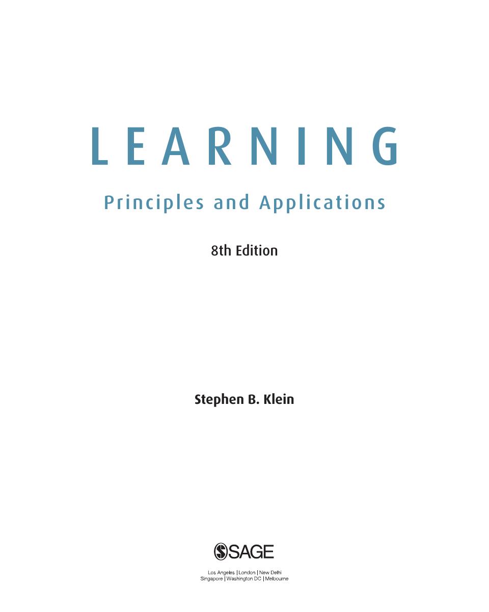 Preview page 4 of Learning Principles and Applications 8th Edition By Stephen B Klein