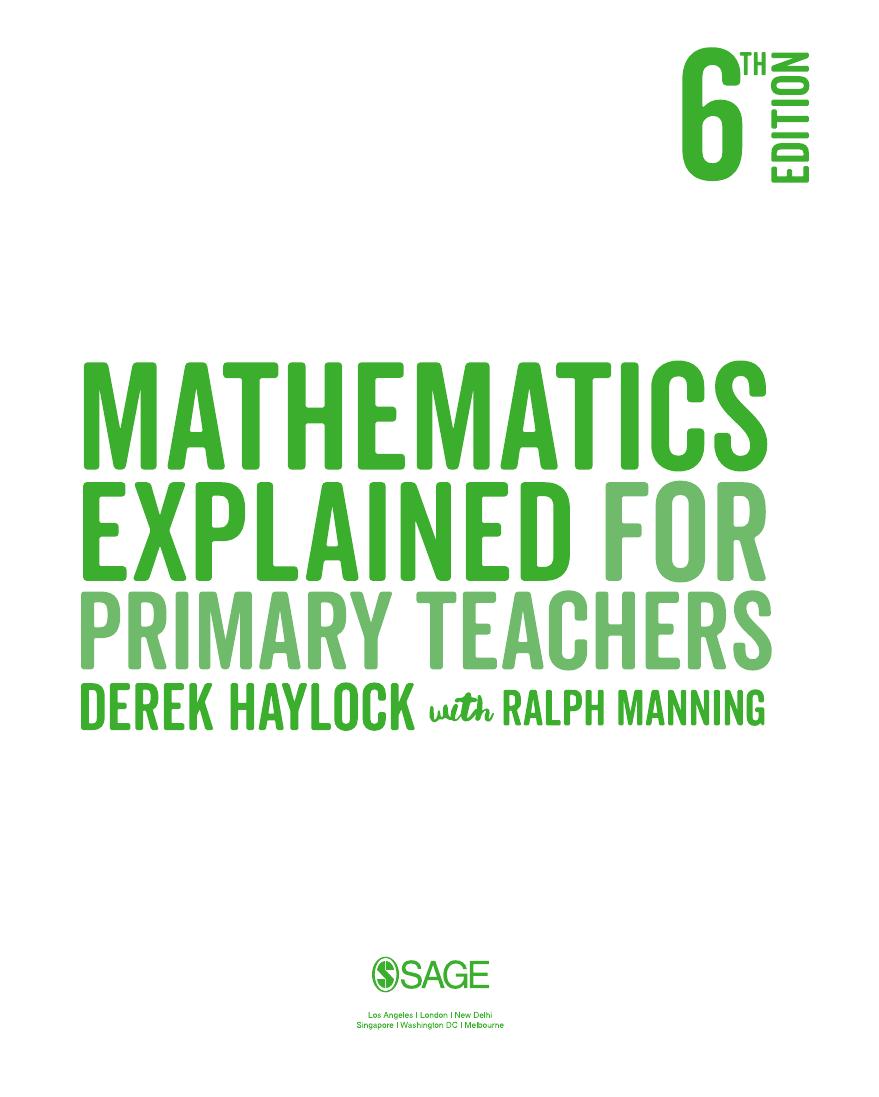Preview page 4 of Mathematics Explained for Primary Teachers 6th Edition By Derek Haylock Ralph Manning