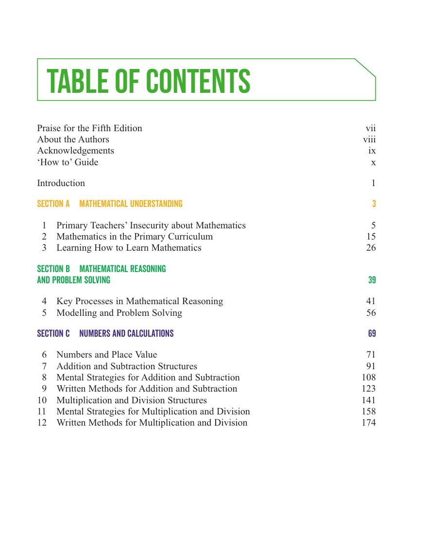 Preview page 6 of Mathematics Explained for Primary Teachers 6th Edition By Derek Haylock Ralph Manning