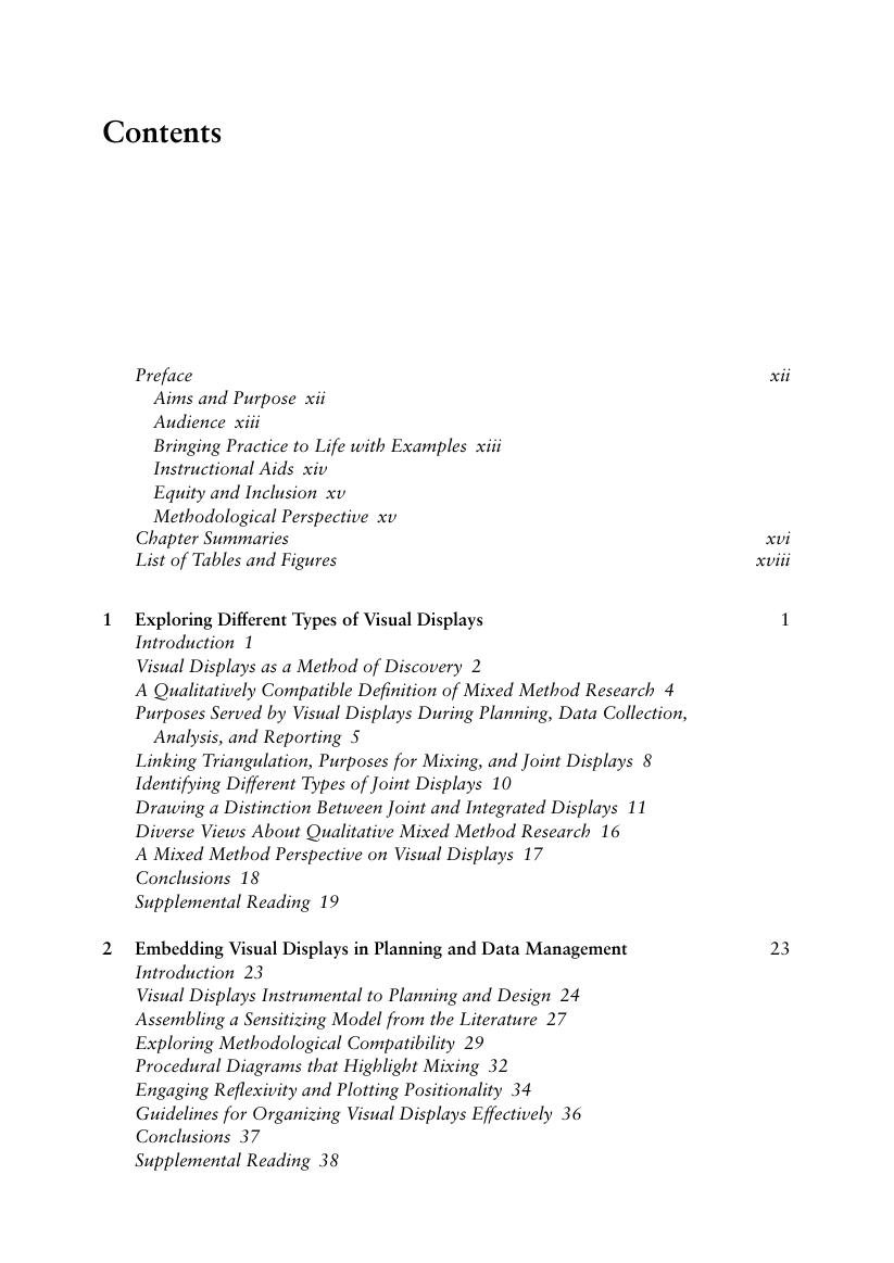 Preview page 10 of eBook Visual Displays in Qualitative and Mixed Method Research A Comprehensive Guide  1st Edition By Elizabeth G. Creame