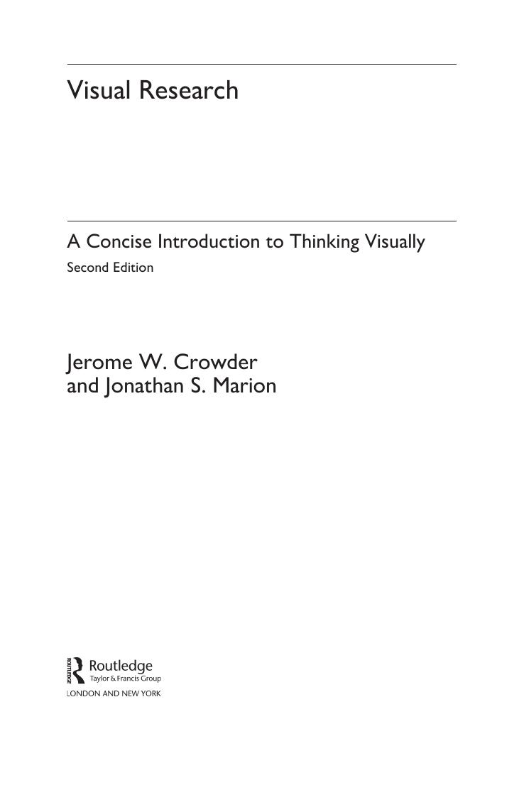 Preview page 4 of eBook Visual Research A Concise Introduction to Thinking Visually  2nd Edition By Jerome W. Crowder, Jonathan S. Marion
