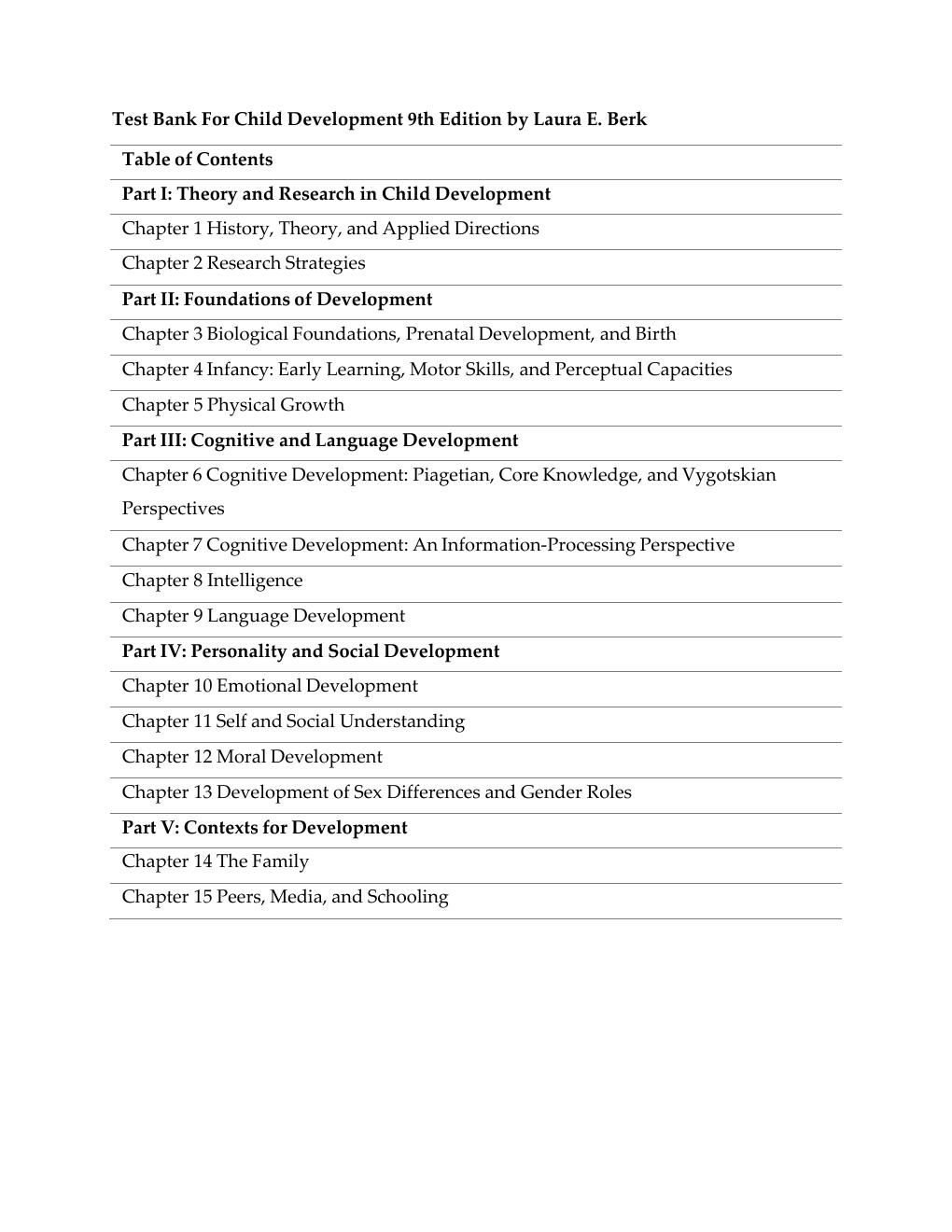 Preview page 2 of Test Bank For Child  Development 9th Edition  by Laura E. Berk LATEST 2026-2027