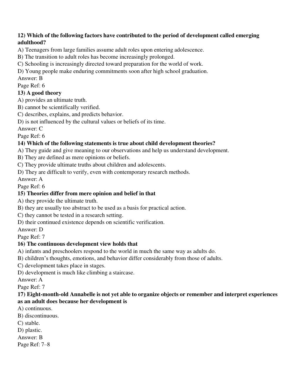 Preview page 5 of Test Bank For Child  Development 9th Edition  by Laura E. Berk LATEST 2026-2027