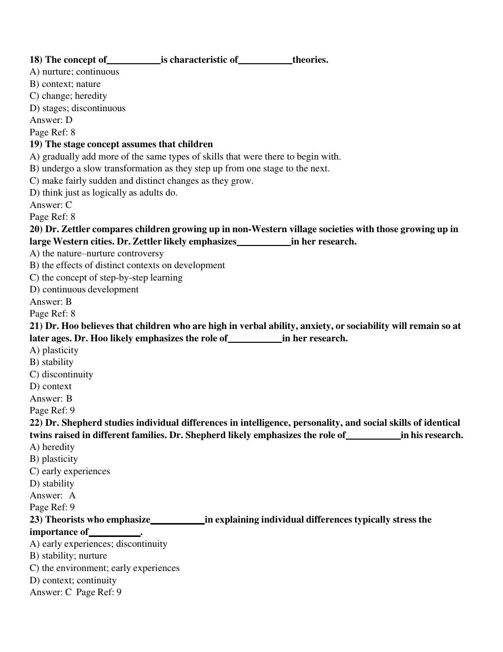 Preview page 6 of Test Bank For Child  Development 9th Edition  by Laura E. Berk LATEST 2026-2027