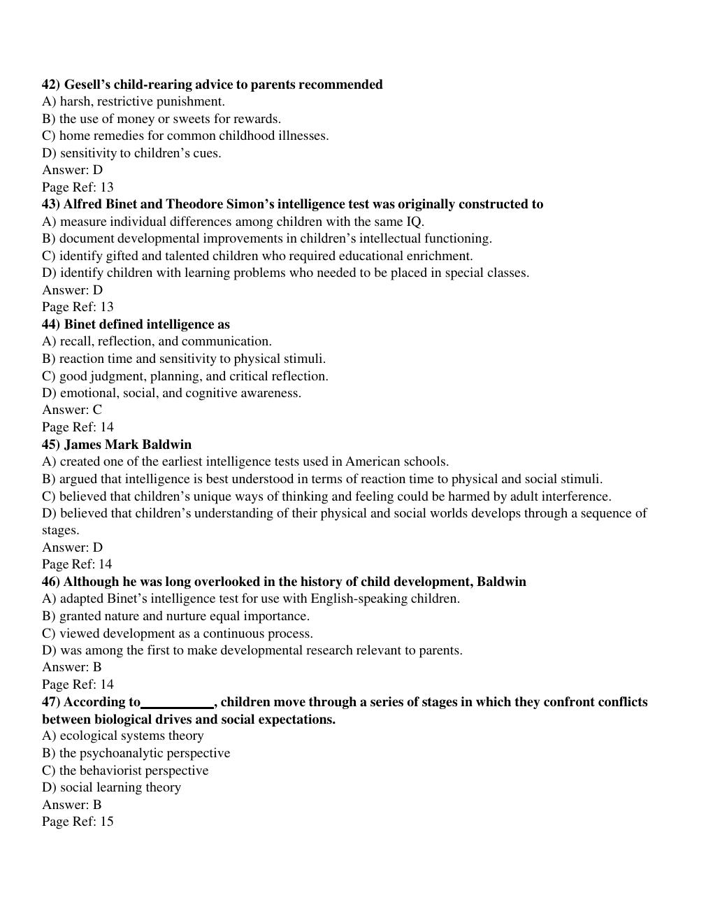 Preview page 10 of Test Bank For Child  Development 9th Edition  by Laura E. Berk LATEST 2026-2027