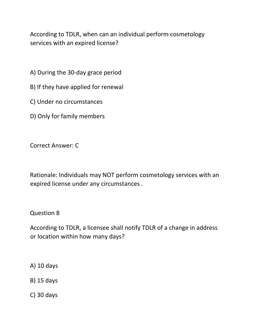 Preview page 6 of TEXAS MANICURIST WRITTEN STATE BOARD TEST Complete Practice Test Bank