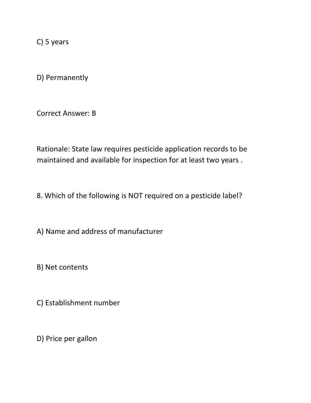Preview page 7 of Texas Pesticide Applicators General Standards Exam Complete 300