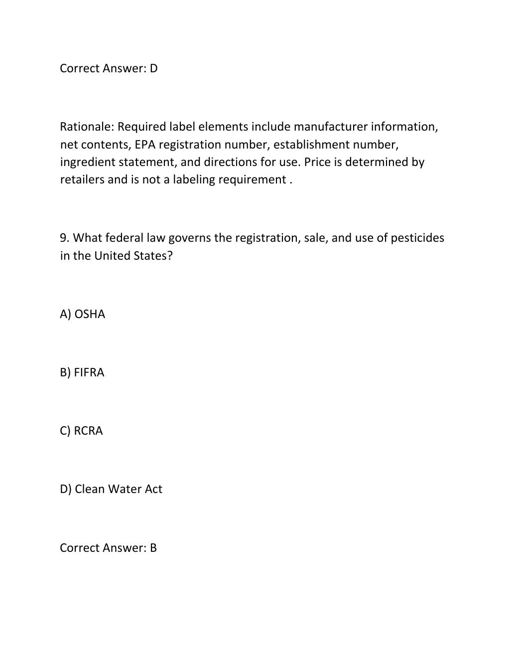 Preview page 8 of Texas Pesticide Applicators General Standards Exam Complete 300