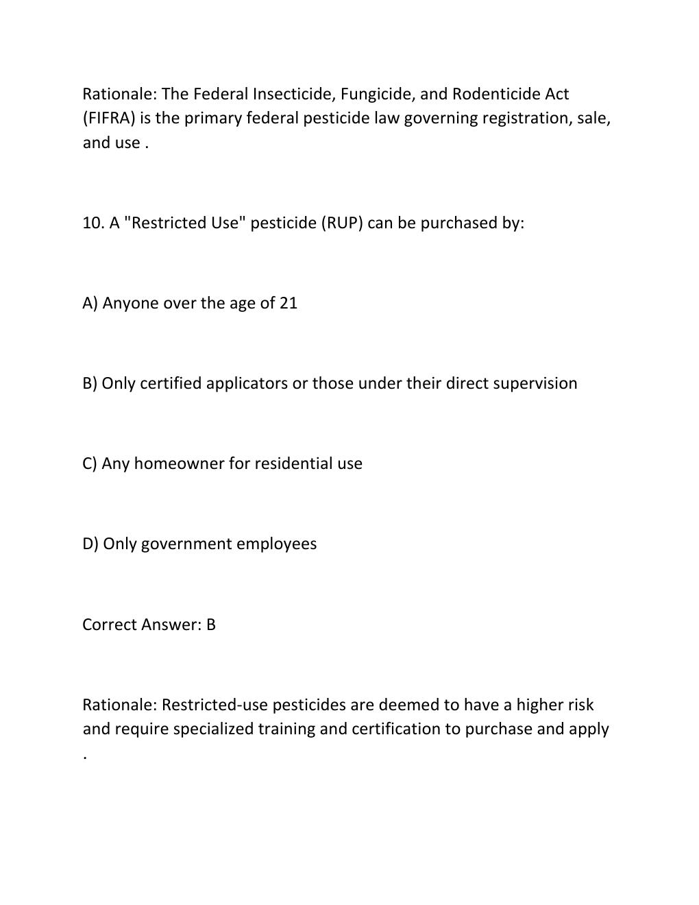 Preview page 9 of Texas Pesticide Applicators General Standards Exam Complete 300