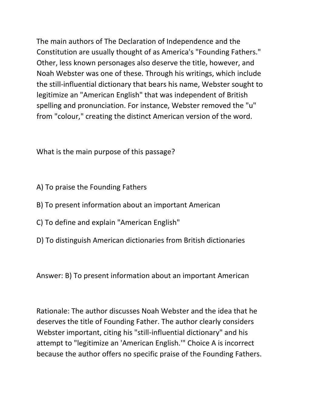 Preview page 5 of TSI ASSESSMENT PRACTICE (READING) EXAM Complete Practice Test Bank 300 Exam-Style .