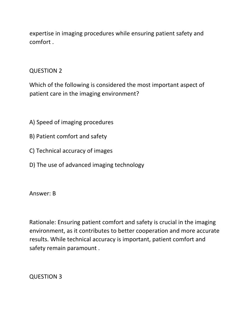 Preview page 2 of TORRES' PATIENT CARE IN IMAGING TECHNOLOGY, 10TH EDITION (RYAN) Complete Practice Test, .