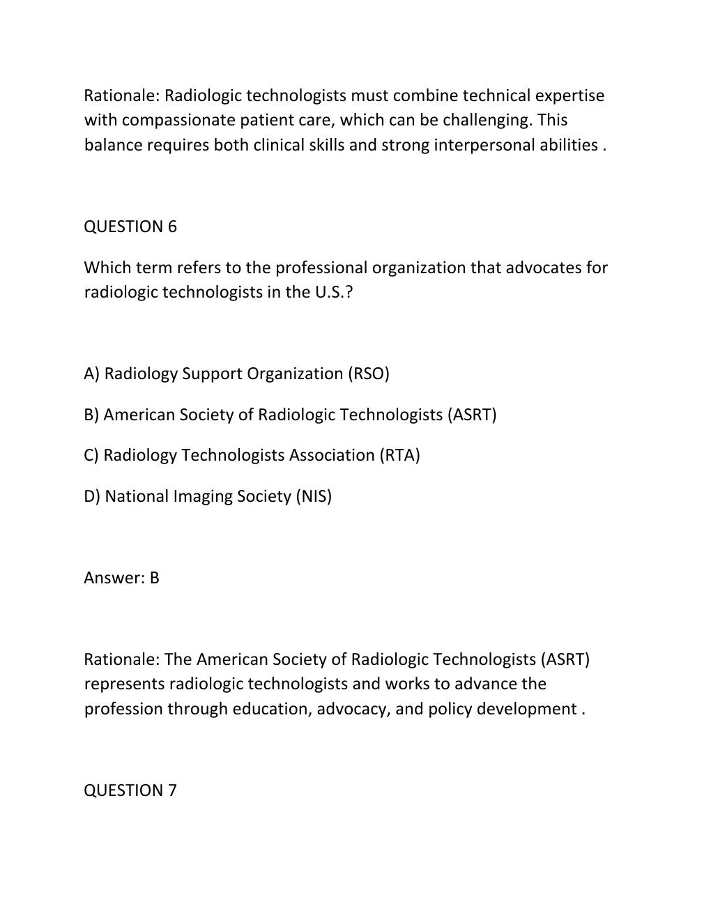 Preview page 5 of TORRES' PATIENT CARE IN IMAGING TECHNOLOGY, 10TH EDITION (RYAN) Complete Practice Test, .