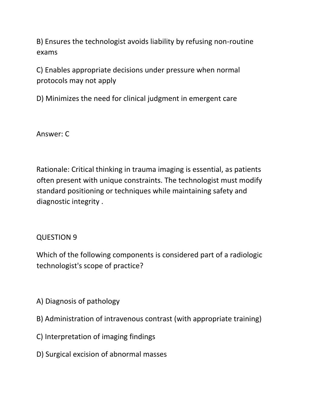 Preview page 7 of TORRES' PATIENT CARE IN IMAGING TECHNOLOGY, 10TH EDITION (RYAN) Complete Practice Test, .