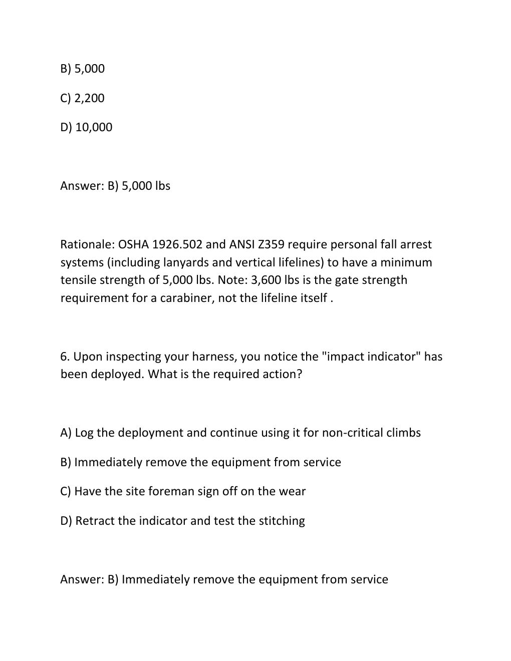 Preview page 5 of NWSA TTT-1 WRITTEN TEST PRACTICE EXAM Telecommunications Tower Technician 1.