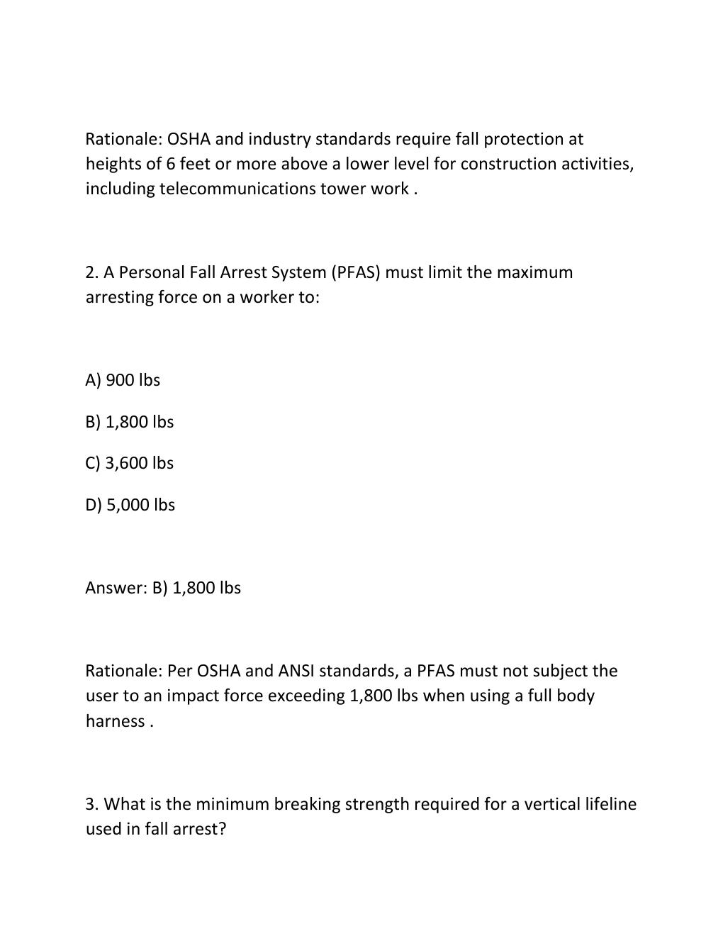 Preview page 2 of NWSA TTT-1 WRITTEN TEST PRACTICE EXAM Telecommunications Tower Technician 1, .