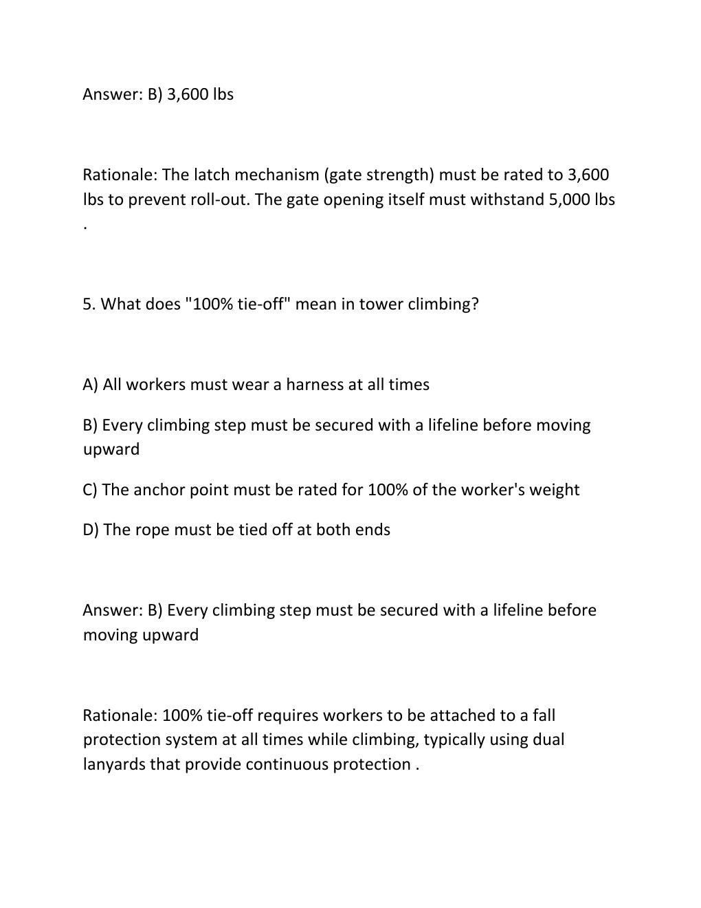 Preview page 4 of NWSA TTT-1 WRITTEN TEST PRACTICE EXAM Telecommunications Tower Technician 1, .