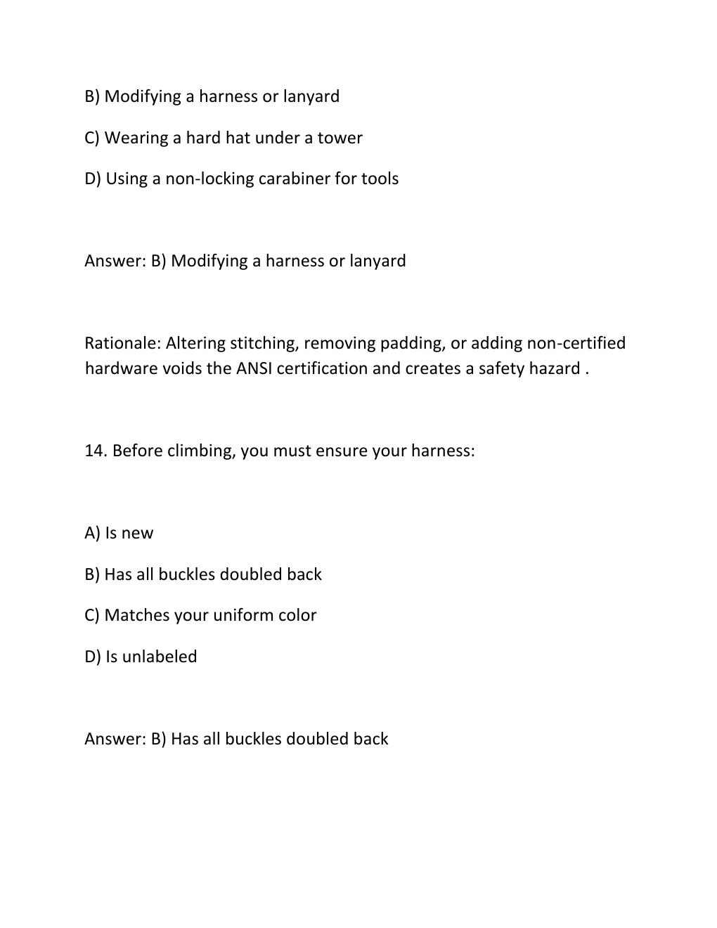 Preview page 10 of NWSA TTT-1 WRITTEN TEST PRACTICE EXAM Telecommunications Tower Technician 1, .