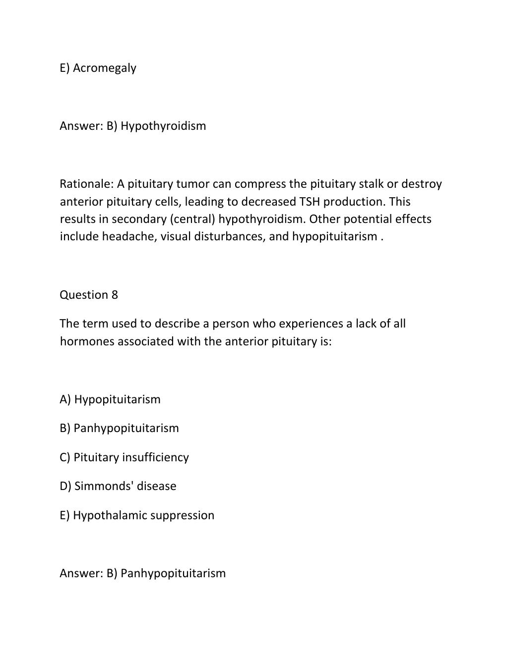 Preview page 8 of NURS 5315 ENDOCRINE PRACTICE TEST BANK Advanced Pathophysiology