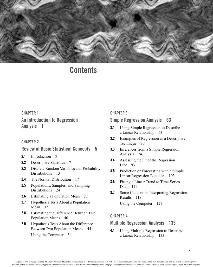 Preview page 7 of Applied Regression Analysis A Second Course in Business and Economic Statistics 4th Edition By Dielman