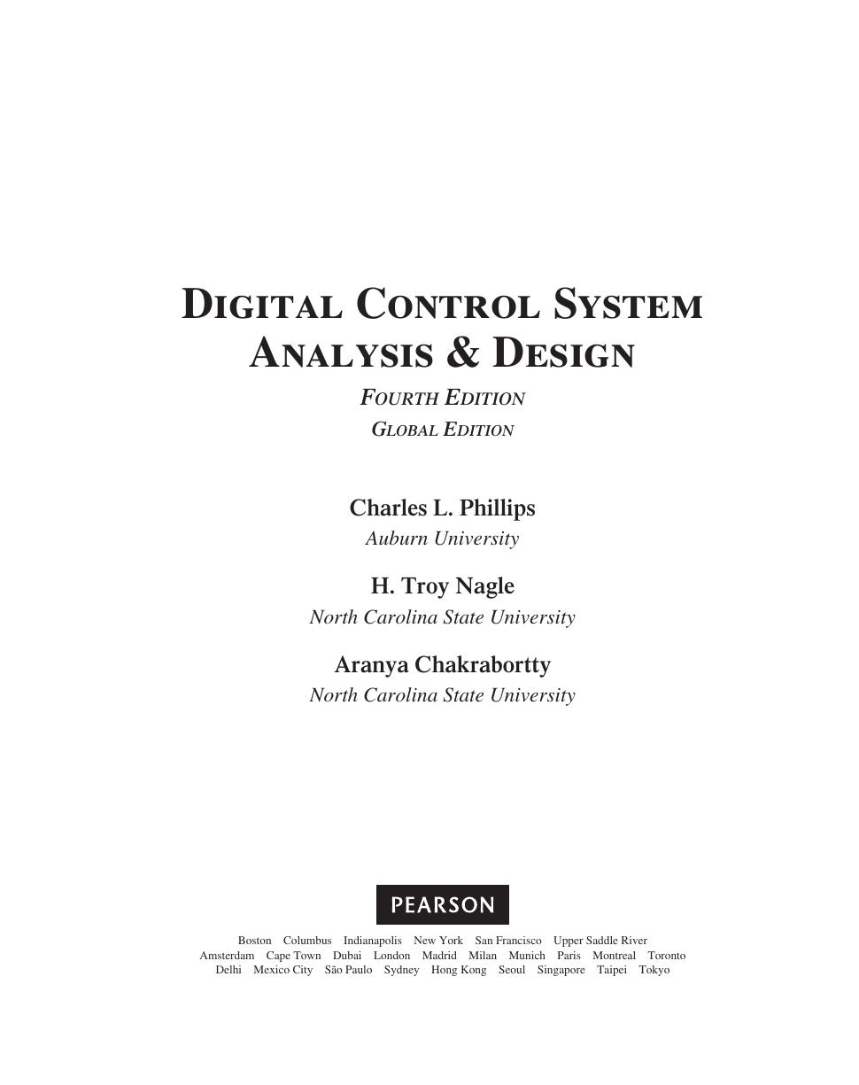 Preview page 2 of Digital Control System Analysis & Design 4th Global Edition By Charles Phillips, Troy Nagle, James Brickley, Aranya Chak