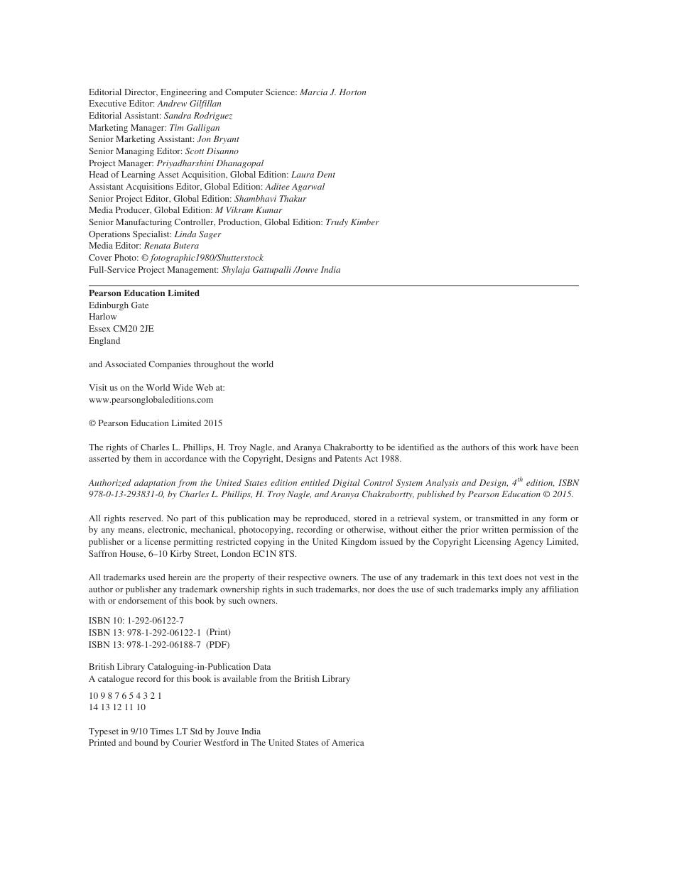 Preview page 3 of Digital Control System Analysis & Design 4th Global Edition By Charles Phillips, Troy Nagle, James Brickley, Aranya Chak