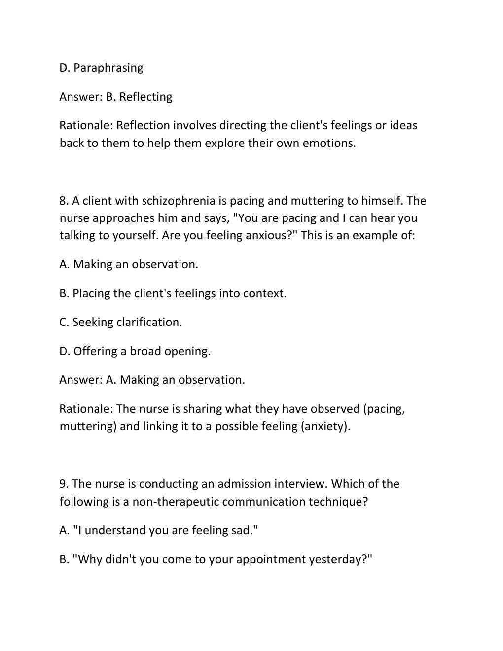 Preview page 5 of PN3003 MIDTERM REVIEW MENTAL HEALTH DISORDERS & NURSING CONCEPTS Complete Practice Test .