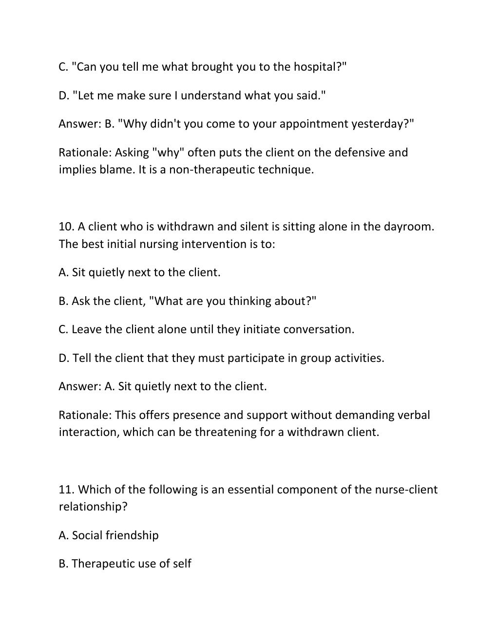 Preview page 6 of PN3003 MIDTERM REVIEW MENTAL HEALTH DISORDERS & NURSING CONCEPTS Complete Practice Test .