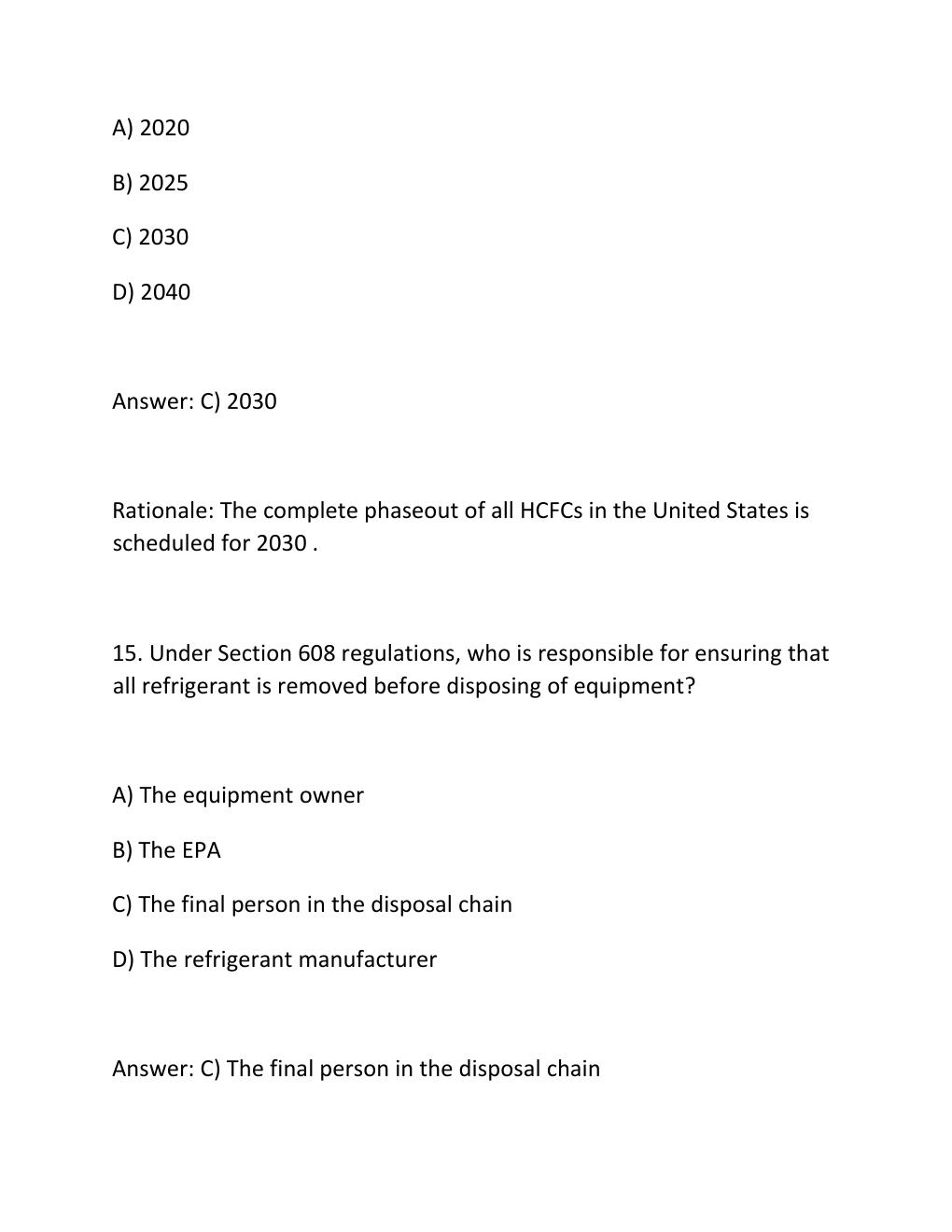 Preview page 10 of SkillCat EPA 608 Exam Practice Test 300 Questions with Verified Answers