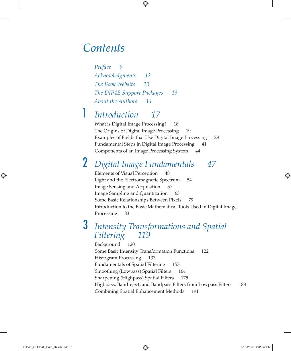 Preview page 7 of Digital Image Processing 4th Edition By Rafael Gonzalez, Richard Woods