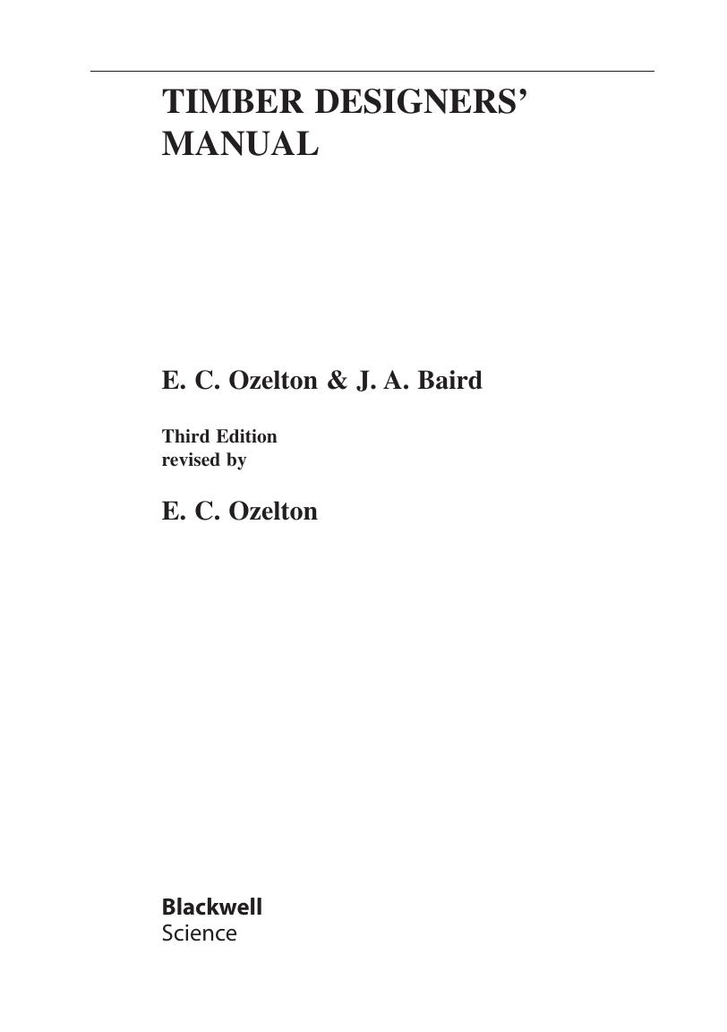 Preview page 4 of Timber Designers Manual 3rd Edition BY E. C. Ozelton, J. A. Baird