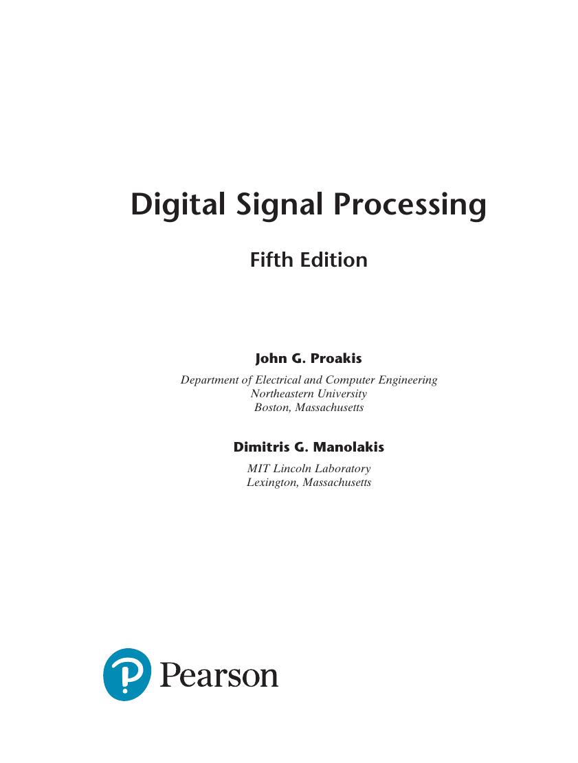 Preview page 3 of Digital Signal Processing Principles, Algorithms and Applications 5th Edition By John G. Proakis, Dimitris G Manolakis