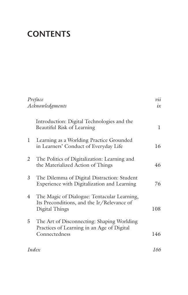 Preview page 6 of Digitalization and Learning As a Worlding Practice Why Dialogue Matters 1st Edition By Ernst Schraube