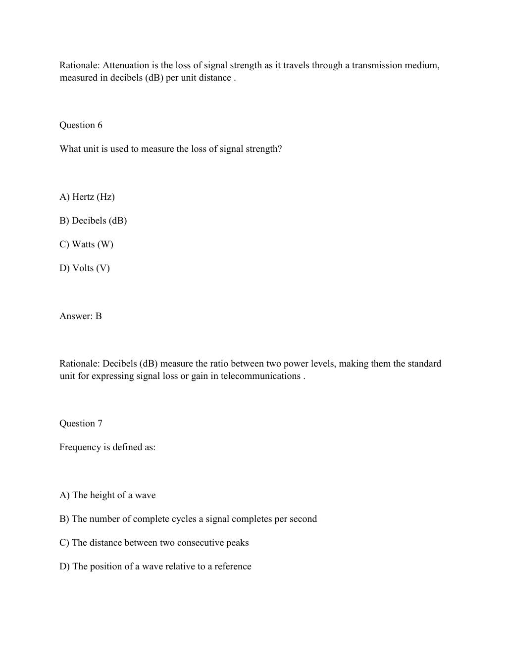 Preview page 4 of Test Bank for WGU D413 Telecommunications & Wireless Communications Objective Assessment,....