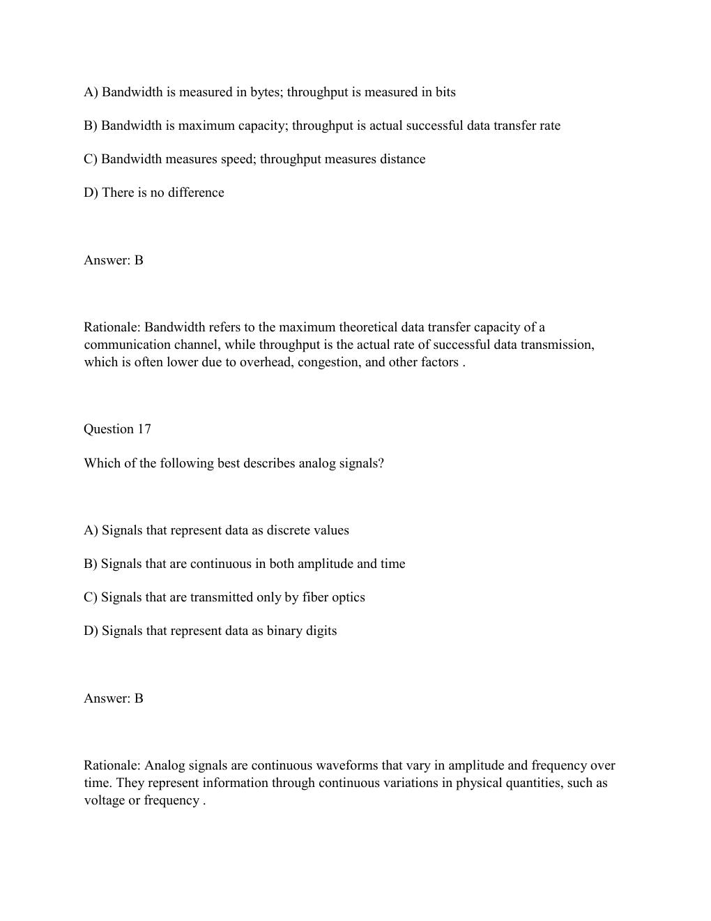 Preview page 10 of Test Bank for WGU D413 Telecommunications & Wireless Communications Objective Assessment,....