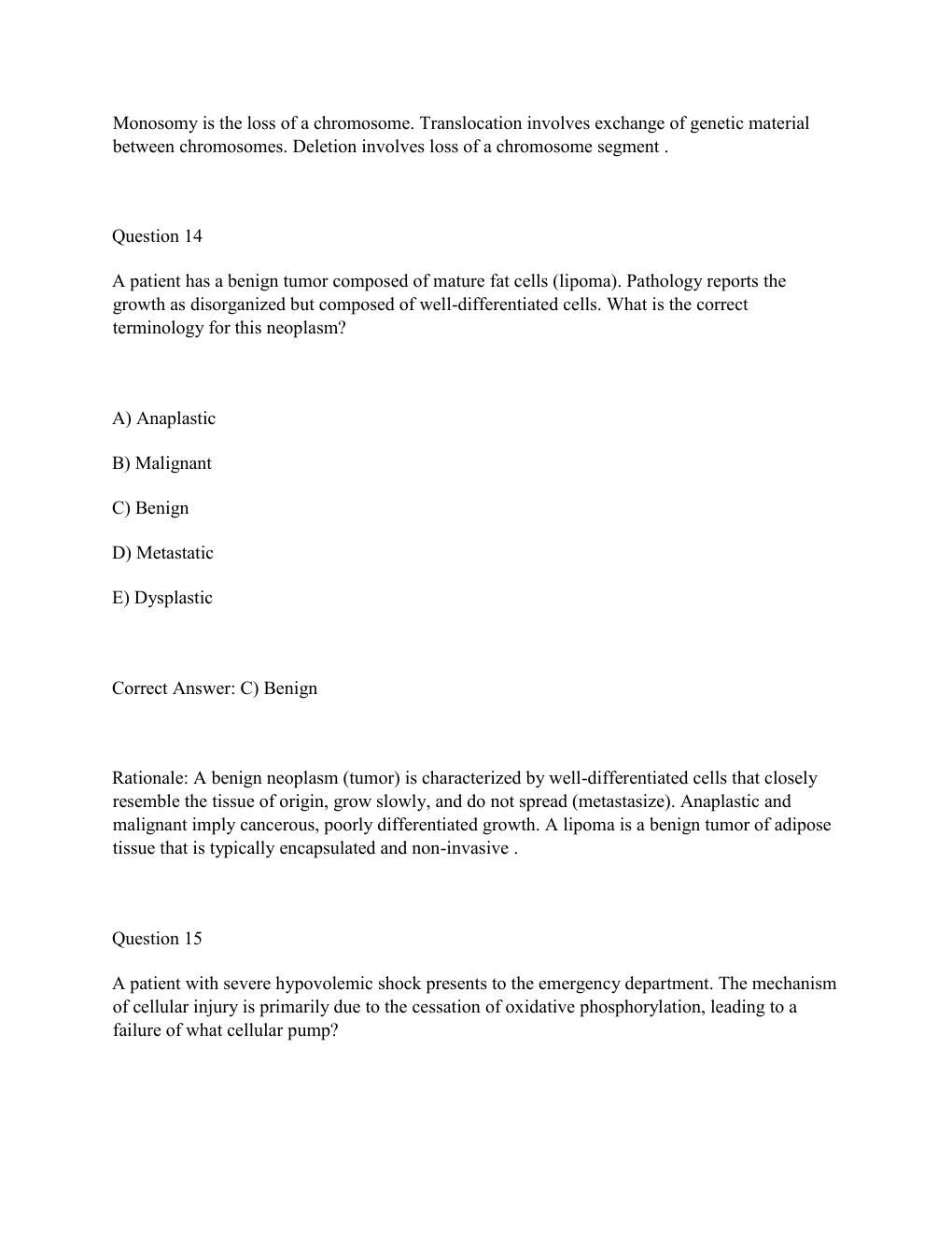 Preview page 10 of WGU D115 ADVANCED PATHOPHYSIOLOGY Complete OA Prep Test Bank