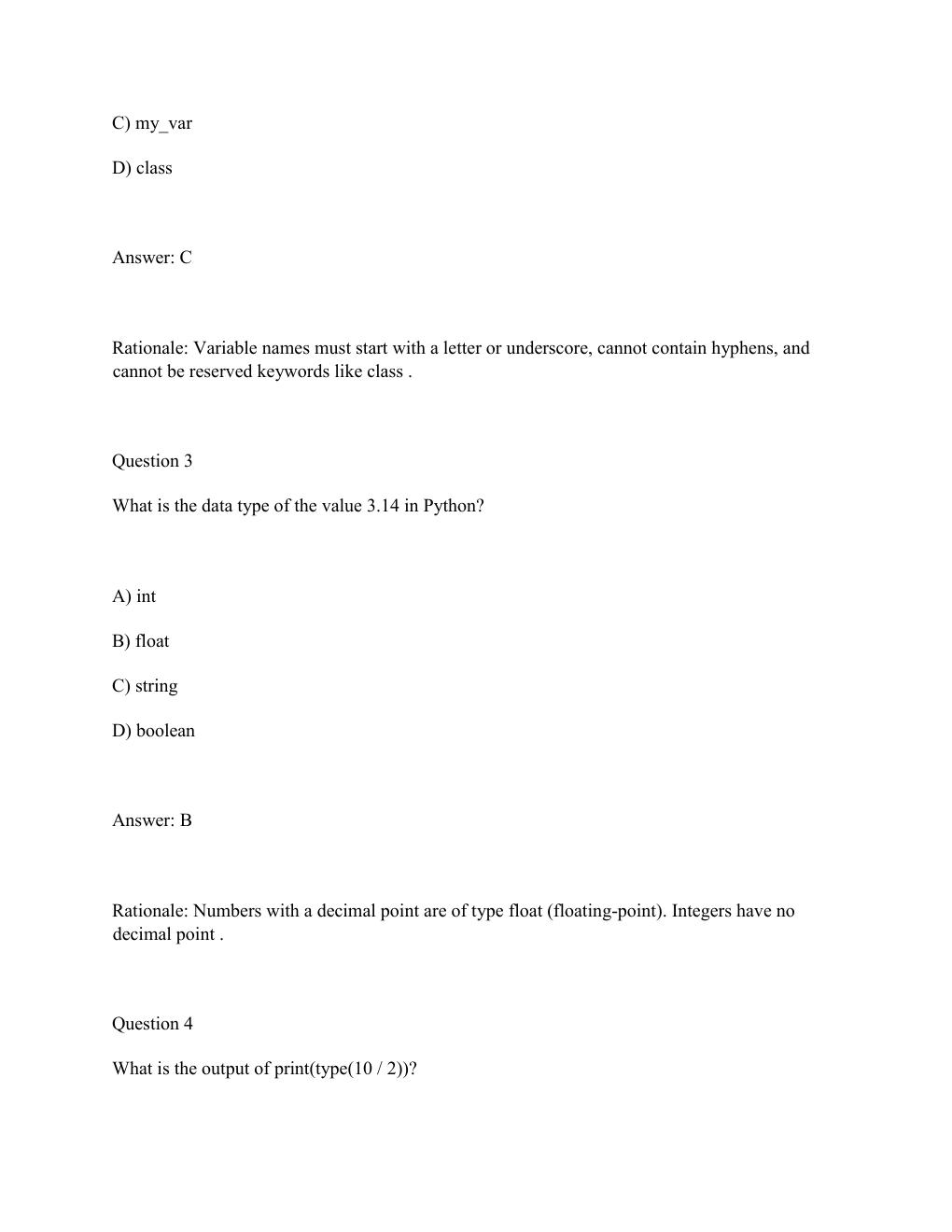 Preview page 2 of WGU E010 OBJECTIVE ASSESSMENT 2 Foundations of Programming (Python) Complete