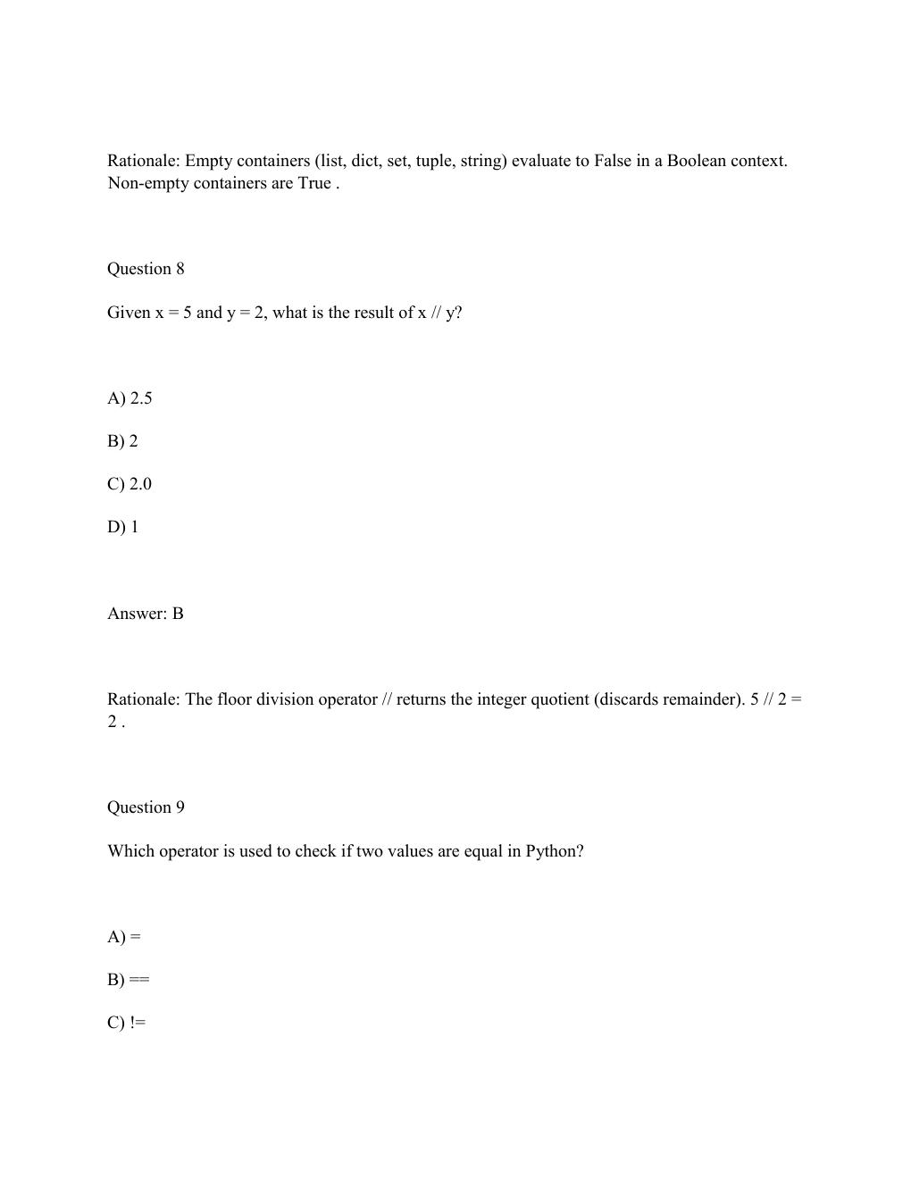 Preview page 5 of WGU E010 OBJECTIVE ASSESSMENT 2 Foundations of Programming (Python) Complete