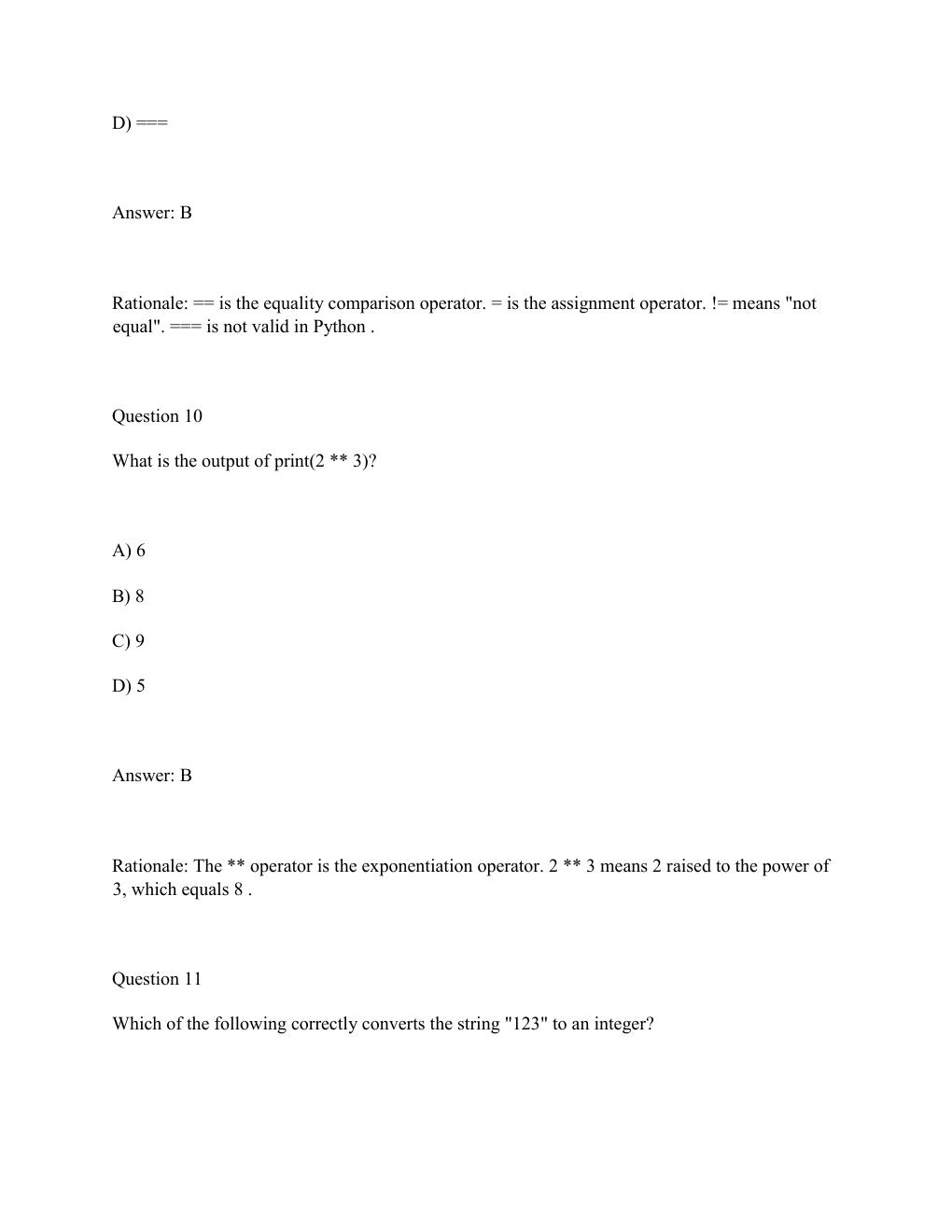 Preview page 6 of WGU E010 OBJECTIVE ASSESSMENT 2 Foundations of Programming (Python) Complete