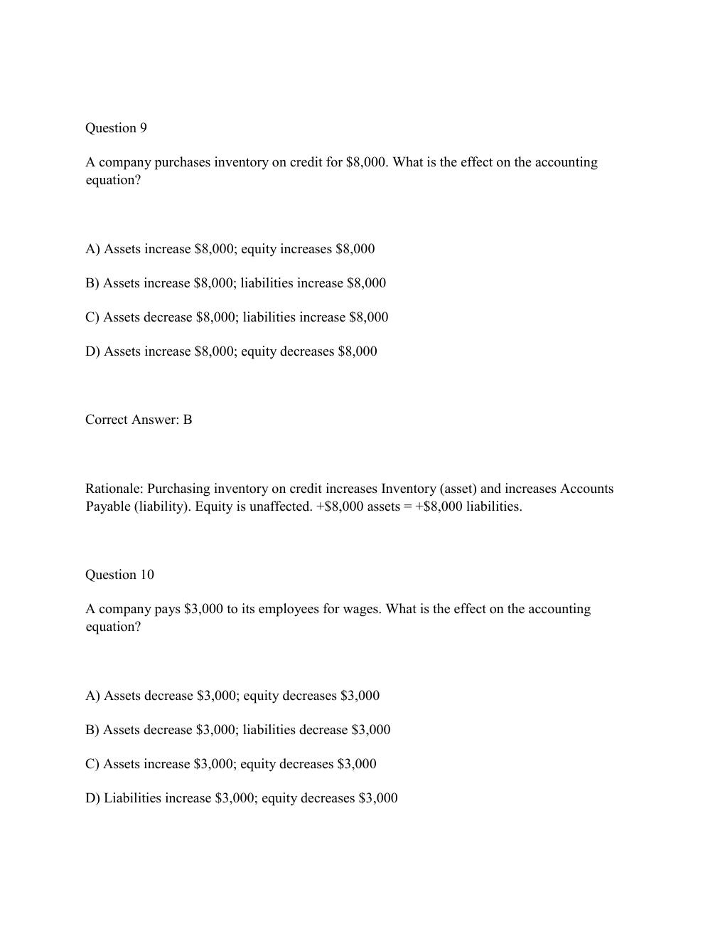 Preview page 6 of WGU D774 INTRODUCTION TO BUSINESS ACCOUNTING Complete Practice Test Bank