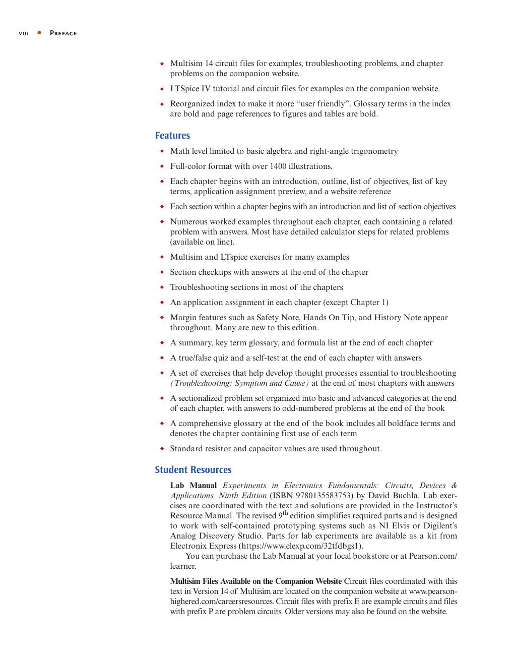Preview page 9 of Electronics Fundamentals Circuits, Devices & Applications 9th Edition By Thomas Floyd, David Buchla