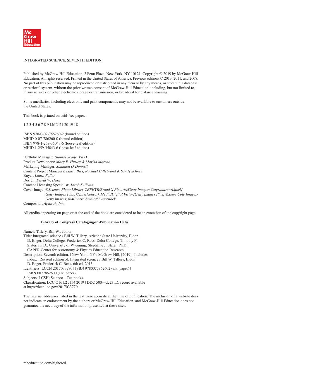 Preview page 5 of Integrated Science 7th Edition By Bill Tillery, Eldon Enger, Frederick Ross
