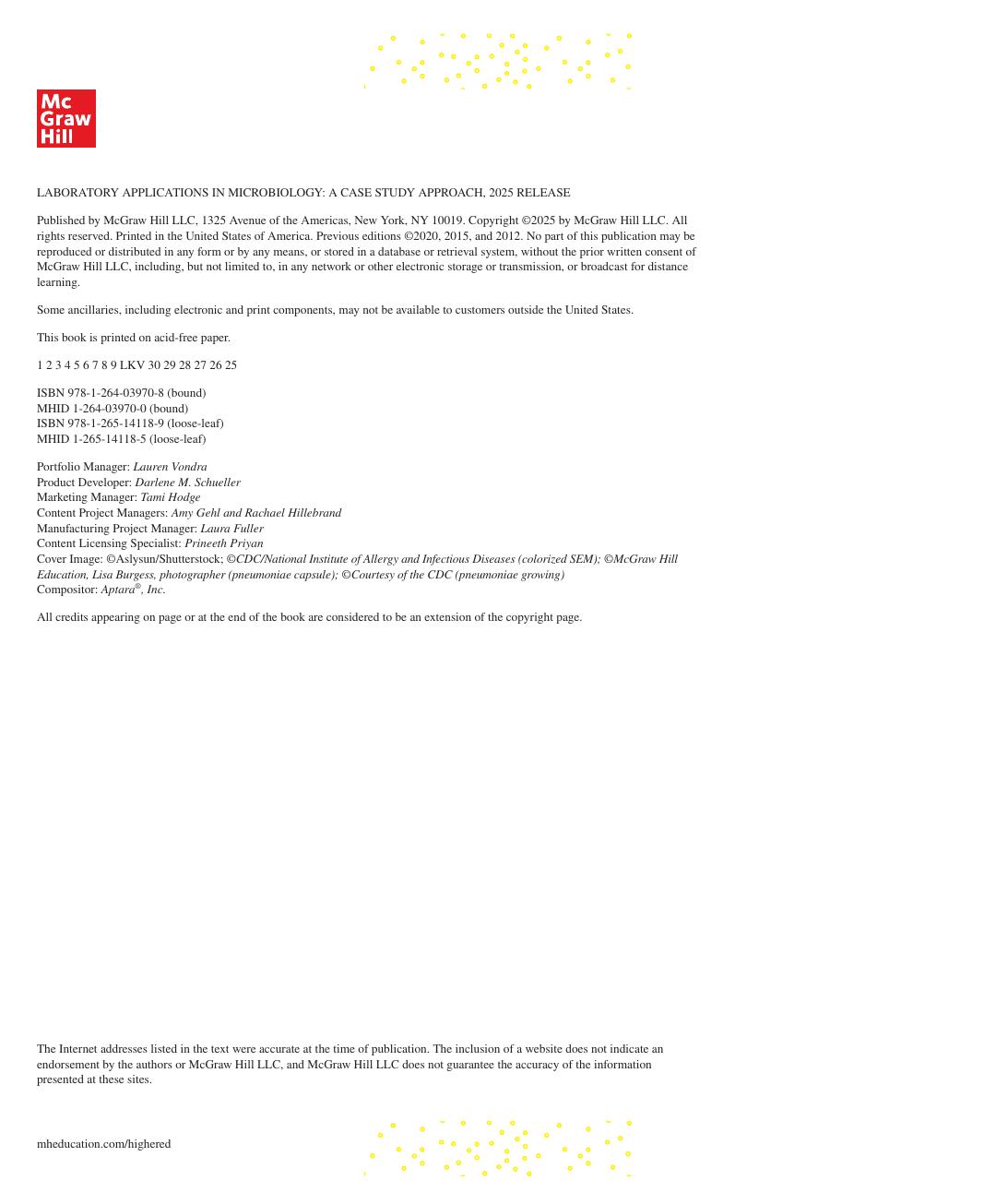 Preview page 3 of Laboratory Applications in Microbiology A Case Study Approach 2025 Release By Barry Chess