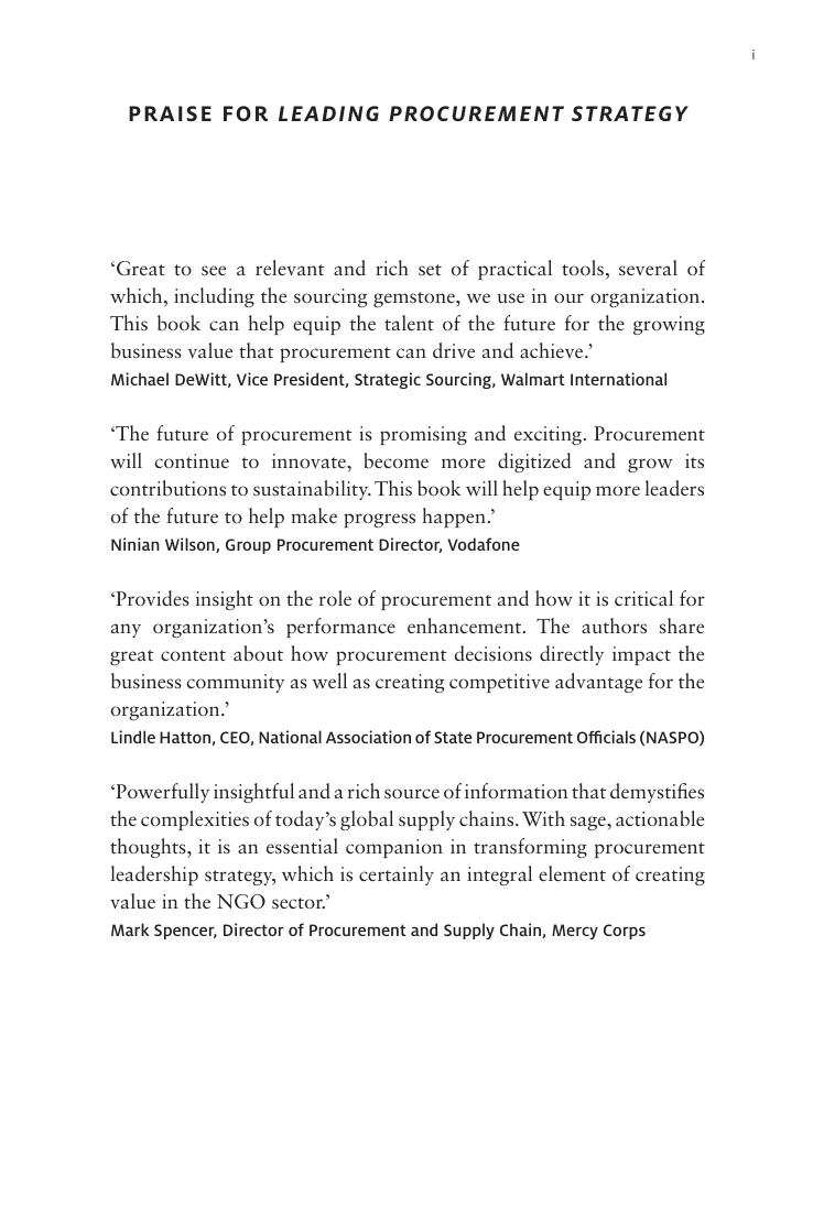 Preview page 2 of Leading Procurement Strategy Driving Value Through the Supply Chain 3rd Edition By Carlos Mena, Remko Van Hoek, Martin C